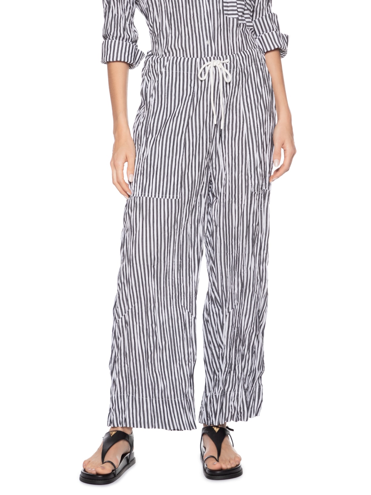 Calça Feminina Wrinkle Fio Tinto Preto Osklen