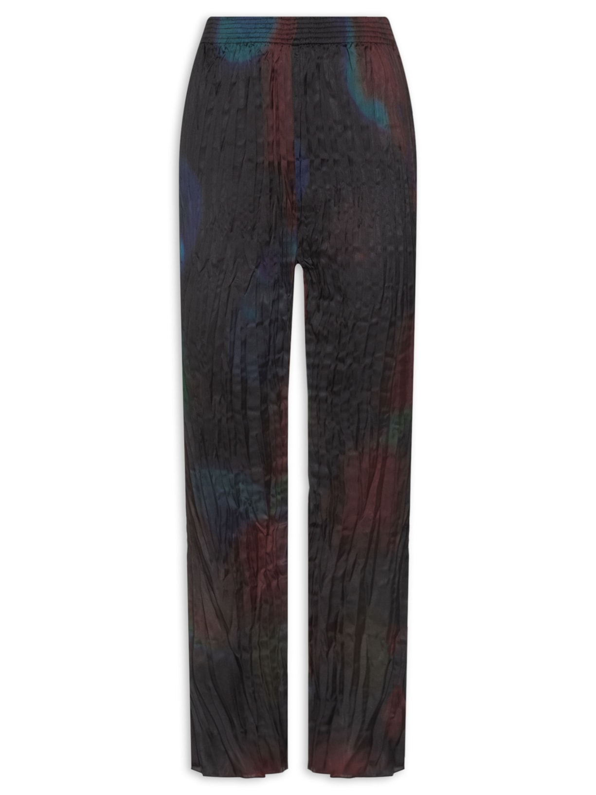 Calça Feminina Wrinkled Satin Rose Blur Double - Preto