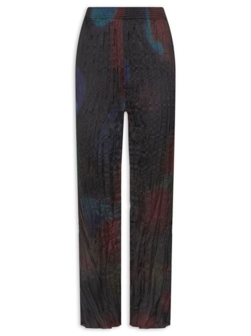 Calça Feminina Wrinkled Satin Rose Blur Double - Preto