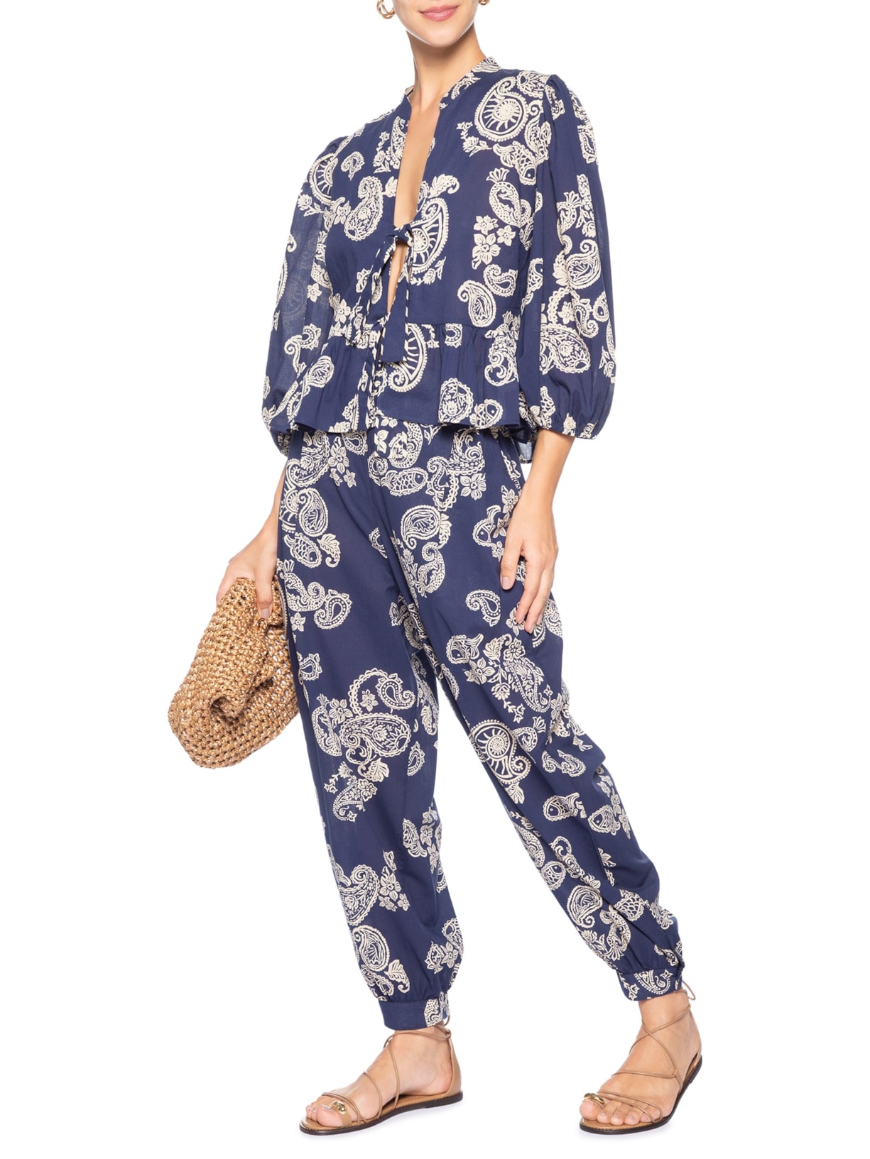 Calça Feminino Estampa Marinha – Azul Dress To