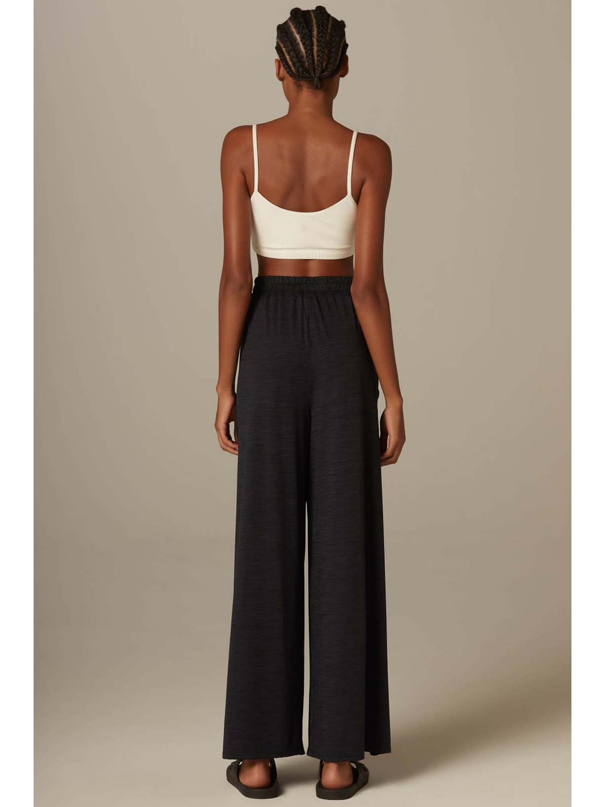 Calça Fitness Pantalona Preta Alba Yogini