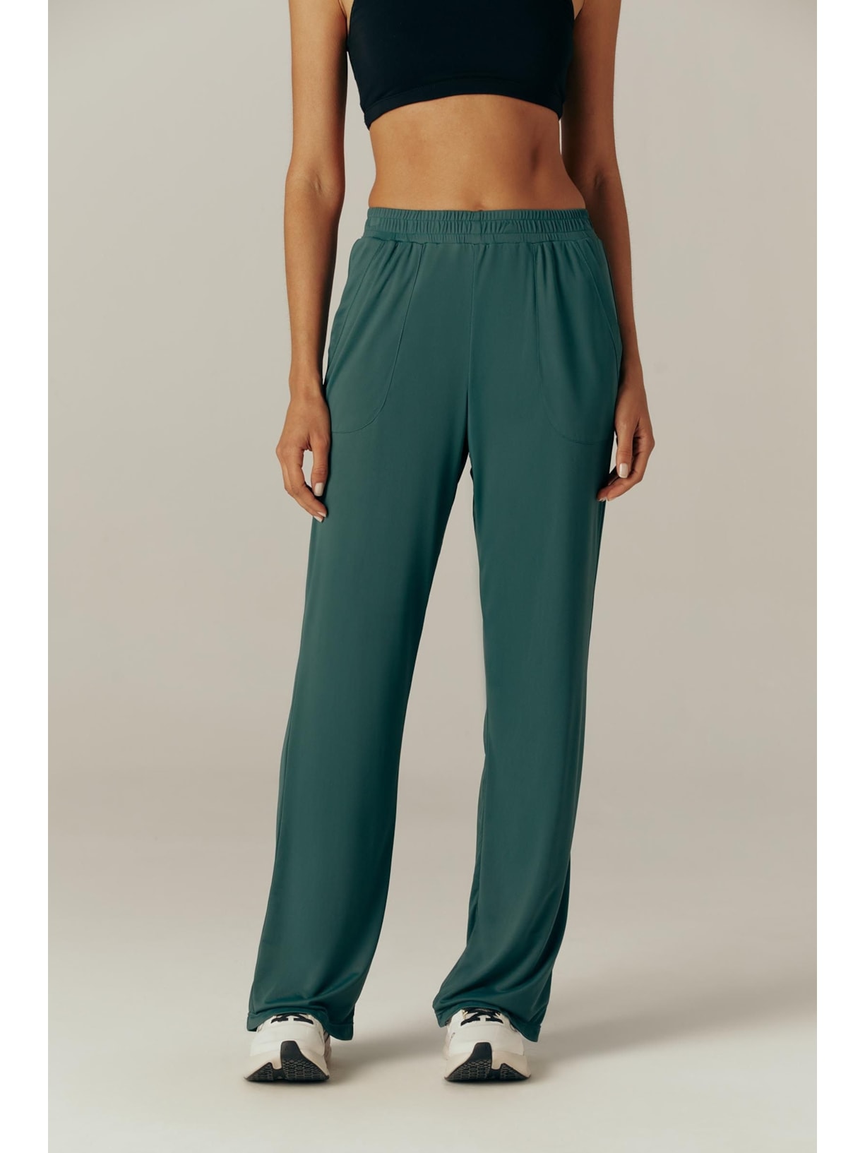 Calça Fitness Reta Verde Escuro Dry Uv Palma II Yogini