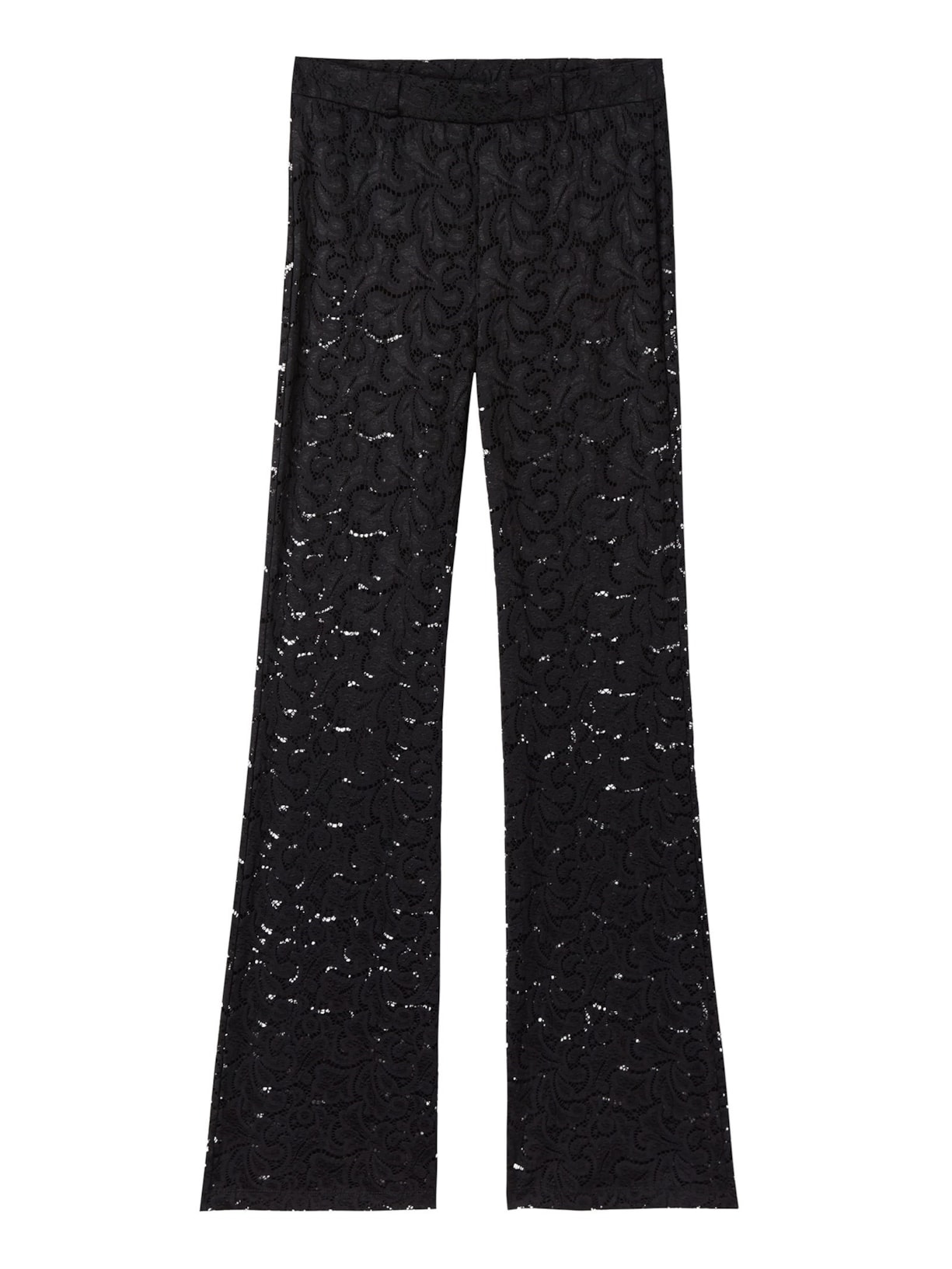 Calça Flare Em Renda - Preto