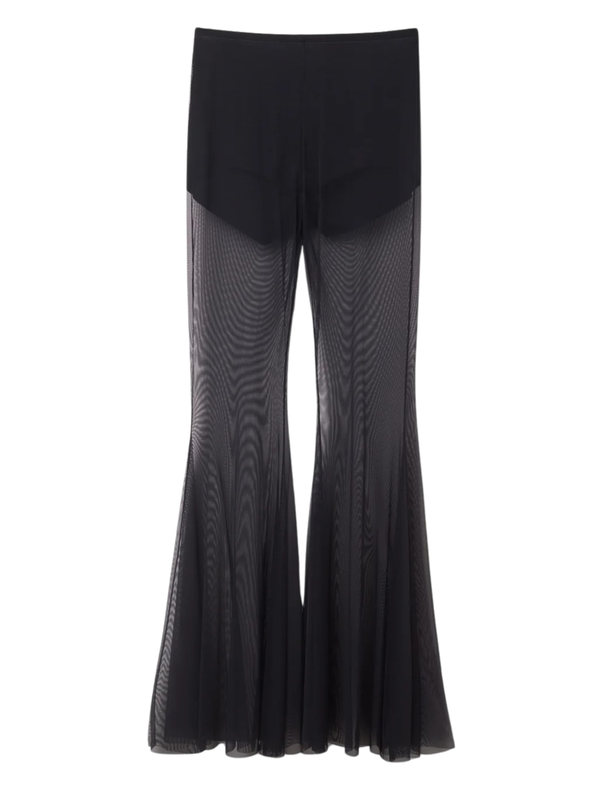 Calça Flare Em Tule - Preto