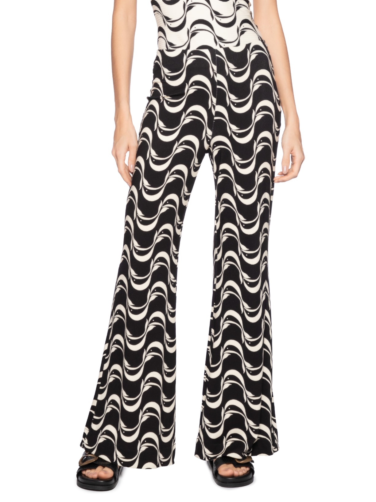 Calça Flare Feminina Peixe Copa Preto Farm