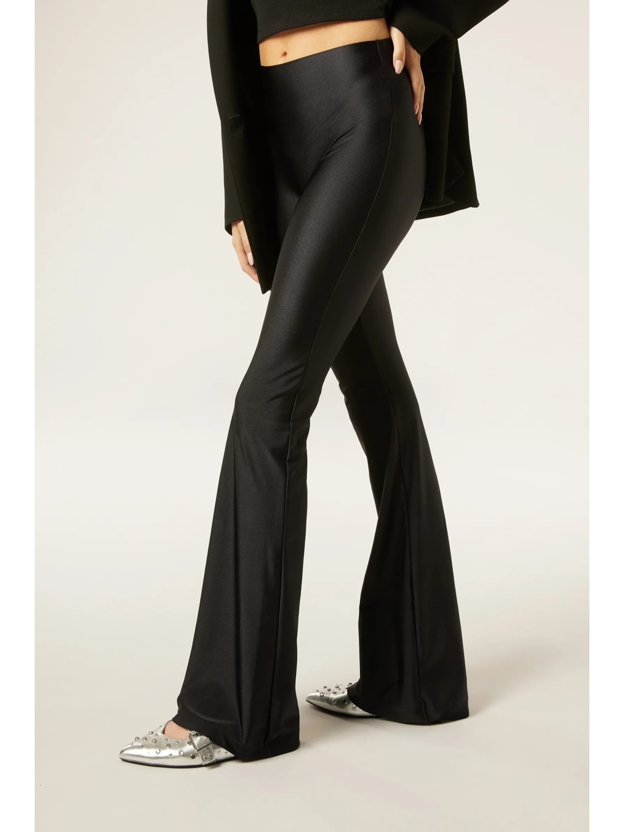 Calça Flare Superbrilhantes Preto Calzedonia