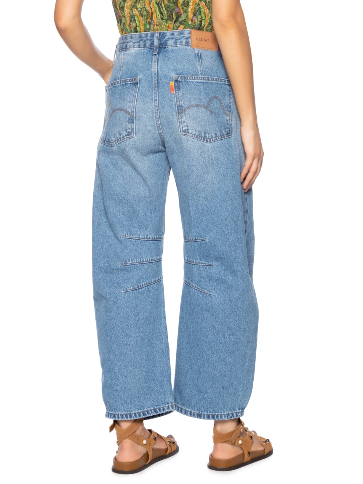 Calça Jeans Barrel Jumbo Azul  Farm