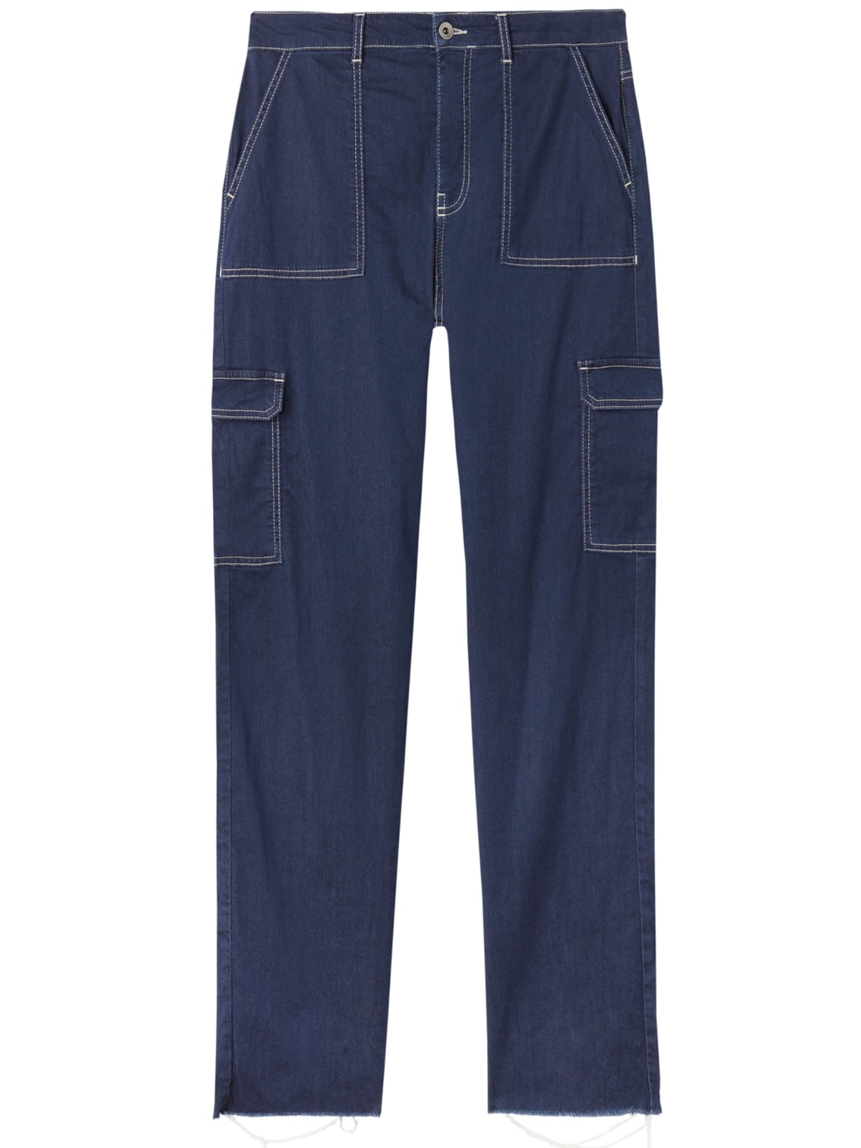 Calça Jeans Cargo - Azul