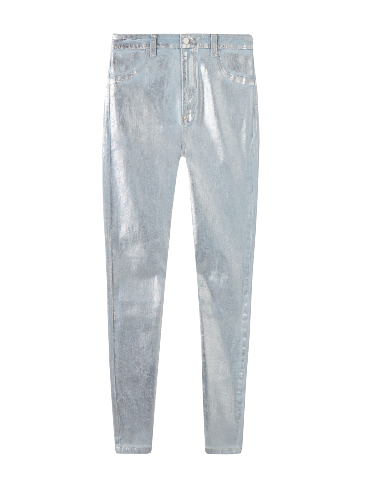 Calça Jeans Com Efeito Laminado - Azul