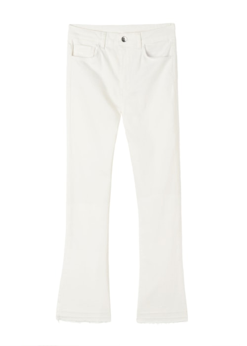 Calça Jeans Cropped - Branco