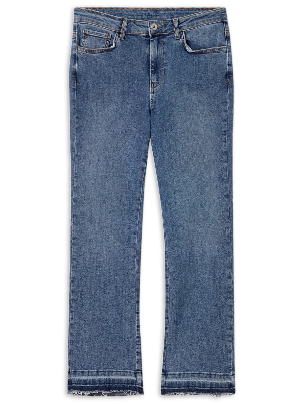 Calça Jeans Cropped Flare - Azul