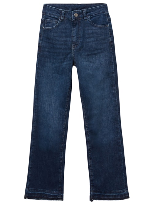 Calça Jeans Cropped Flare - Azul