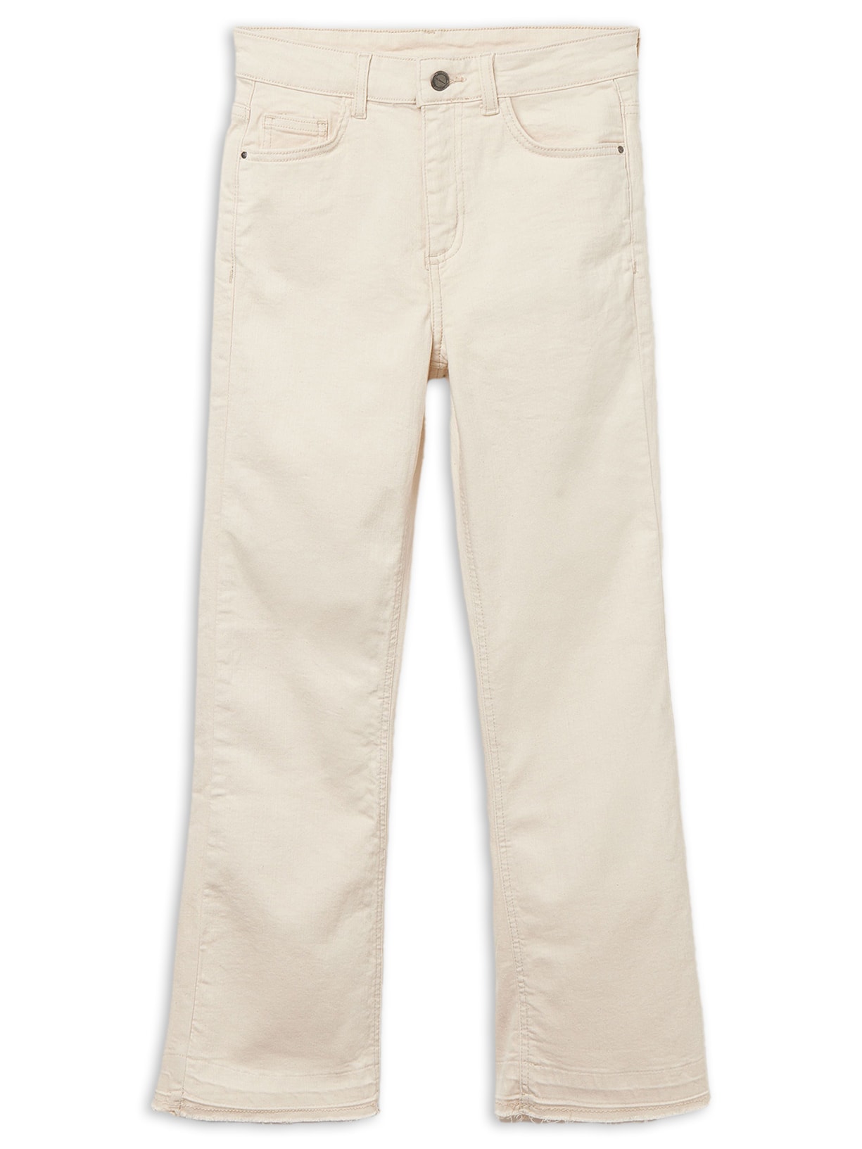 Calça Jeans Cropped Flare - Branco