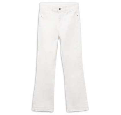 Calça Jeans Cropped Flare - Branco