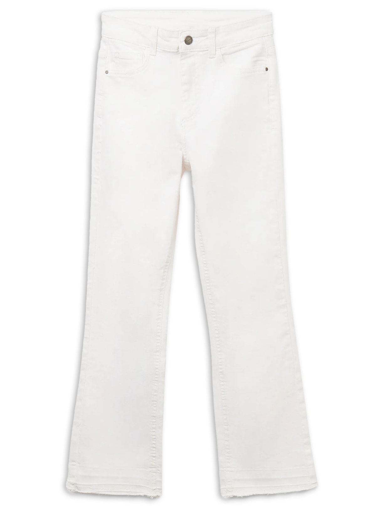 Calça Jeans Cropped Flare - Branco
