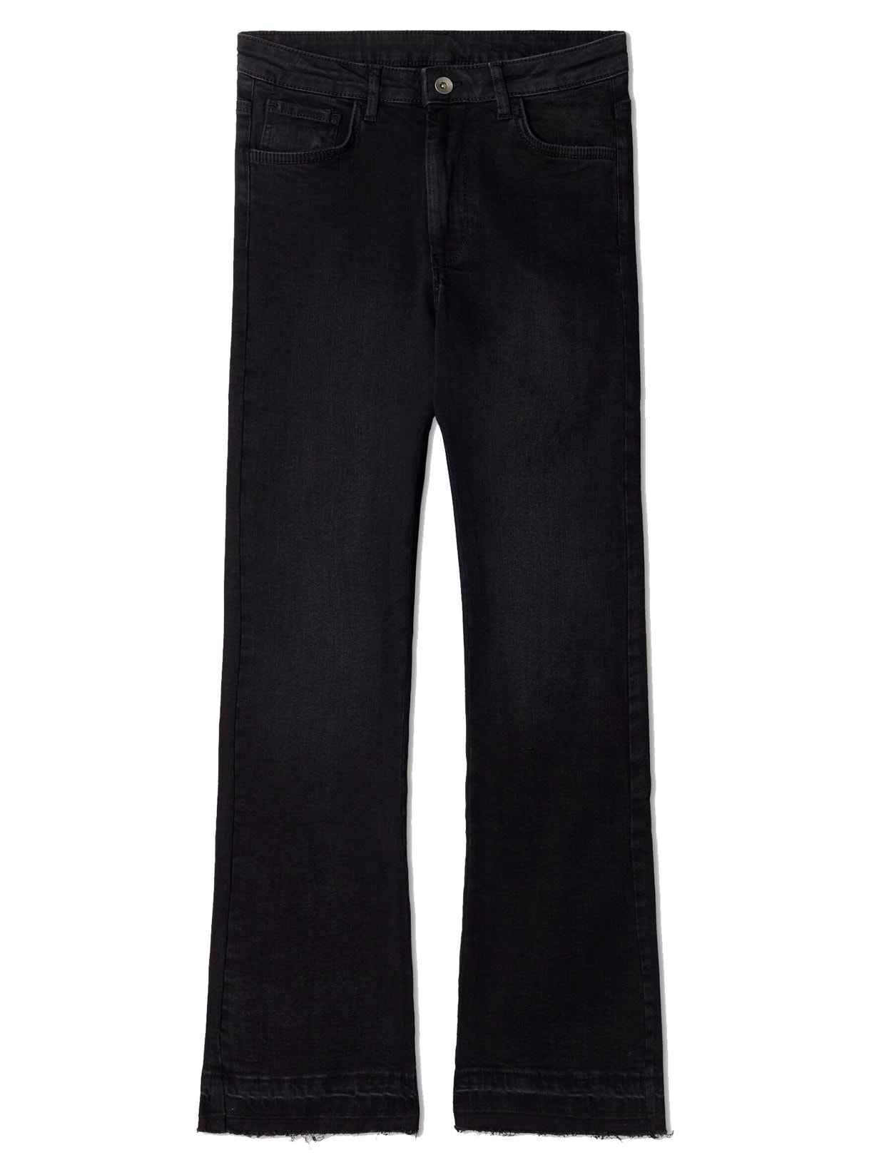 Calça Jeans Cropped Flare - Cinza