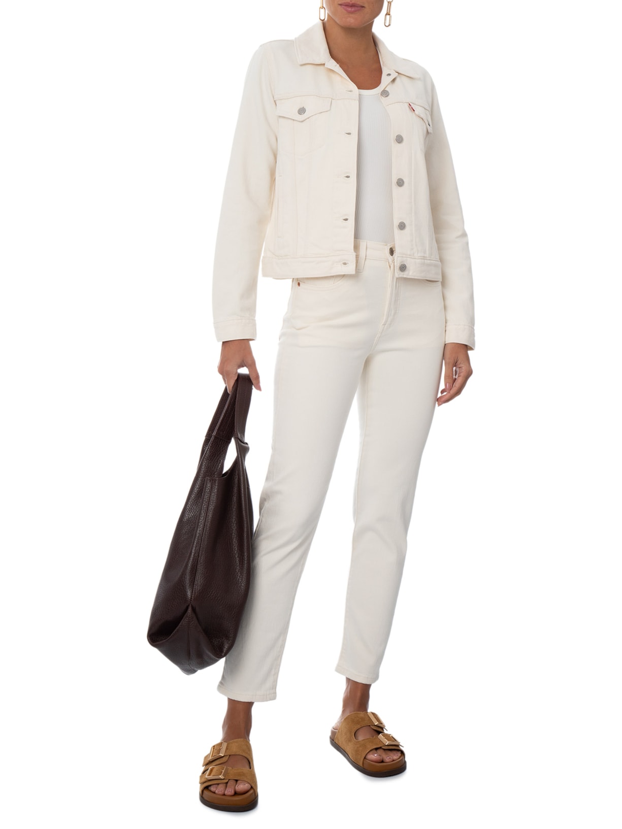 Calça Jeans Feminina 501 Crop Branco Levi's