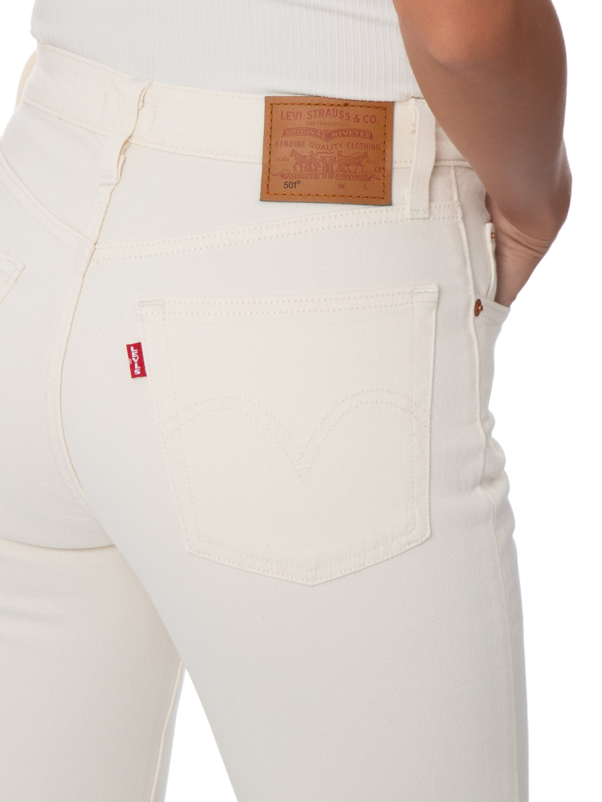 Calça Jeans Feminina 501 Crop Branco Levi's