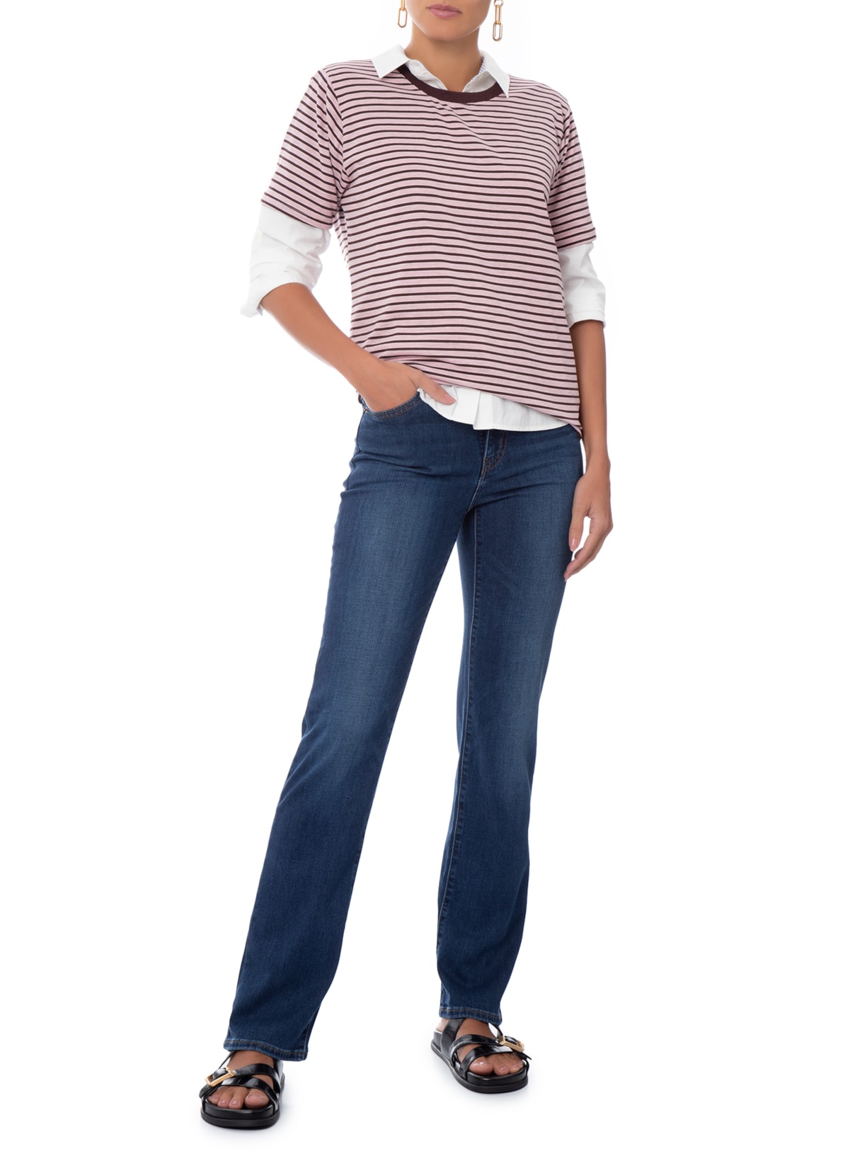 Calça Jeans Feminina 723 High Rise Straight Azul Levi's