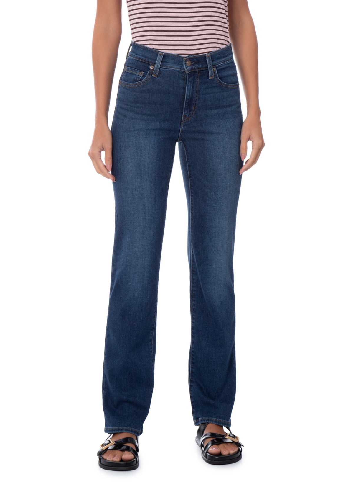 Calça Jeans Feminina 723 High Rise Straight Azul Levi's