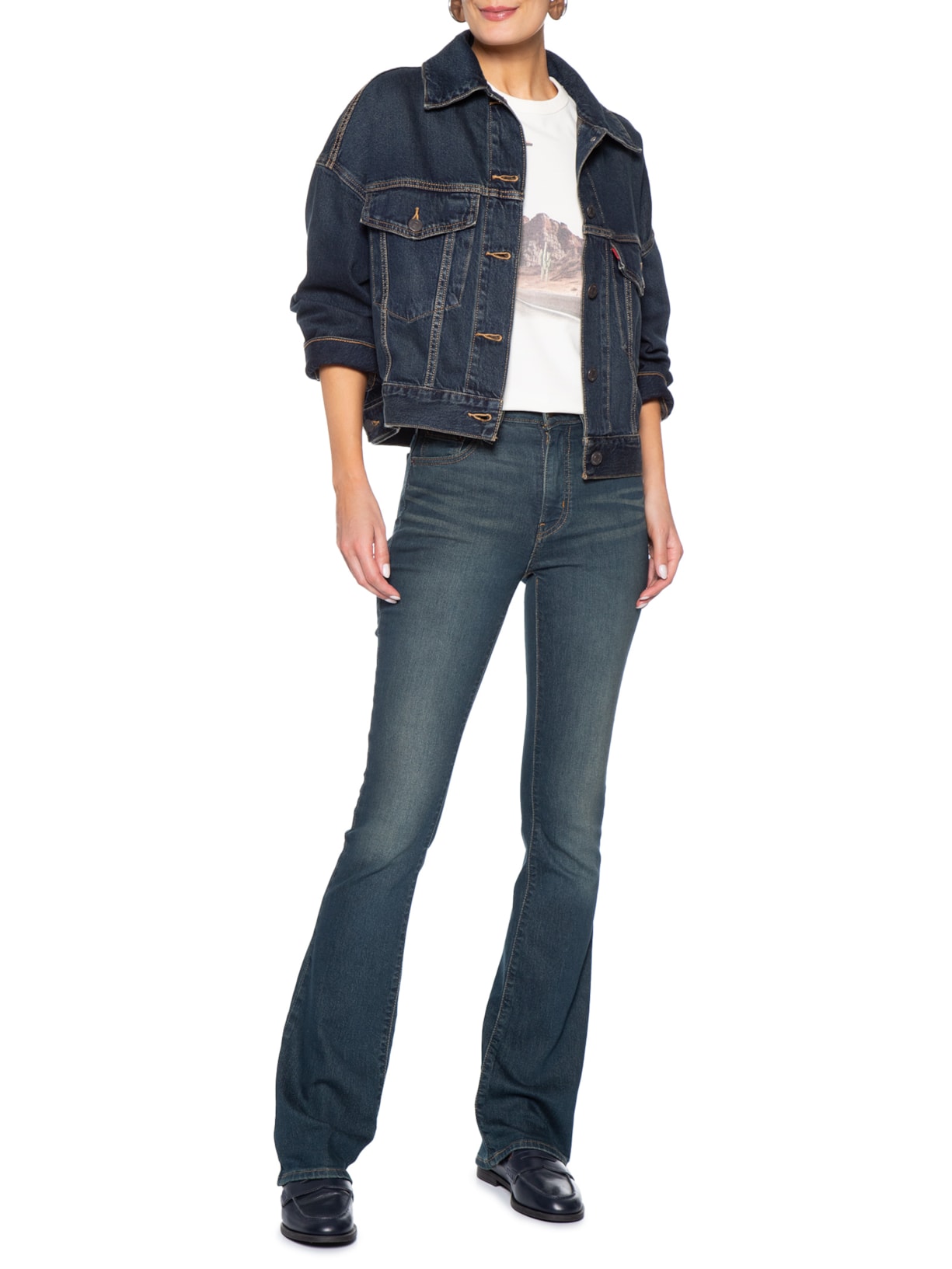 Calça Jeans Feminina 725 High Rise Bootcut Azul Levi's