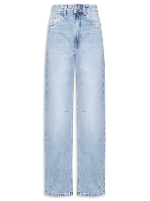 Calça Jeans Feminina Baggy Dirty E Pences - Azul