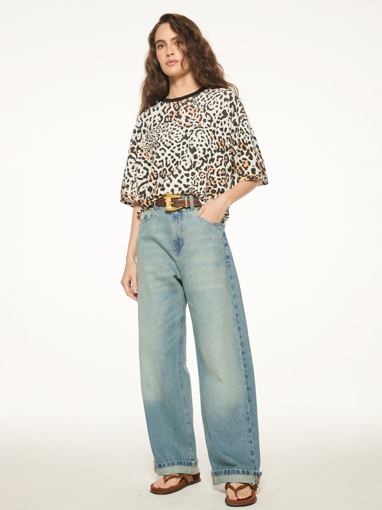 Calça Jeans Feminina Baggy V27 Azul Mixed