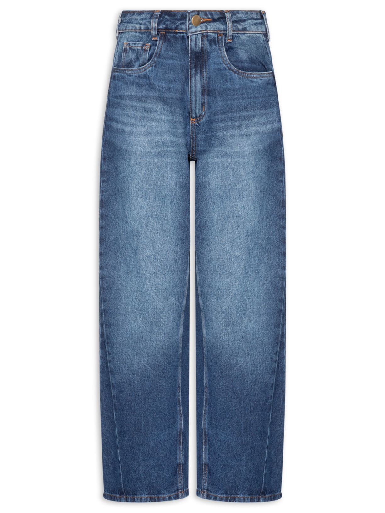 Calça Jeans Feminina Barrel Azul Market 33