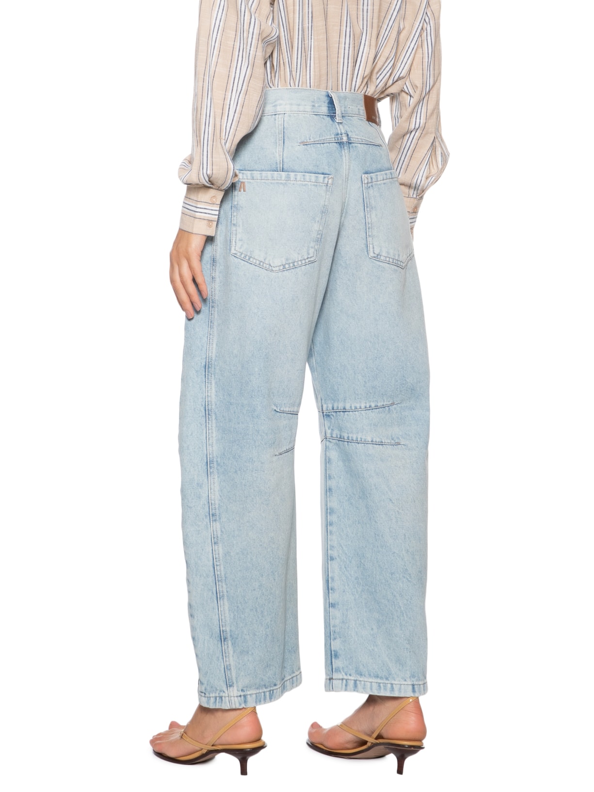 Calça Jeans Feminina Barrel Com Pence Azul Animale Jeans