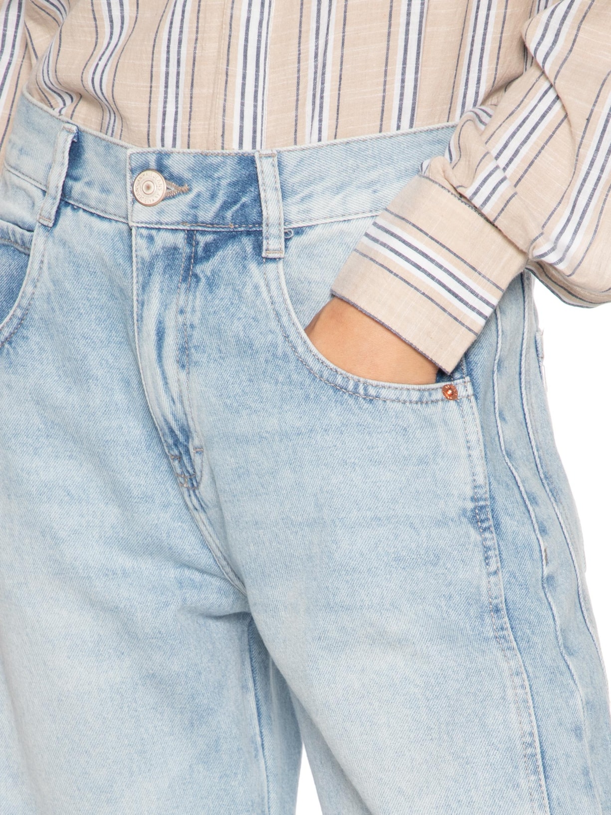 Calça Jeans Feminina Barrel Com Pence Azul Animale Jeans