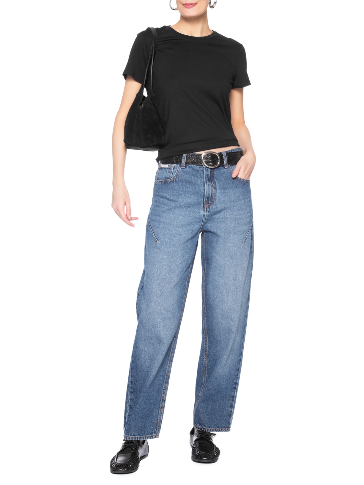 Calça Jeans Feminina Barrel Pences – Azul Calvin Klein Jeans