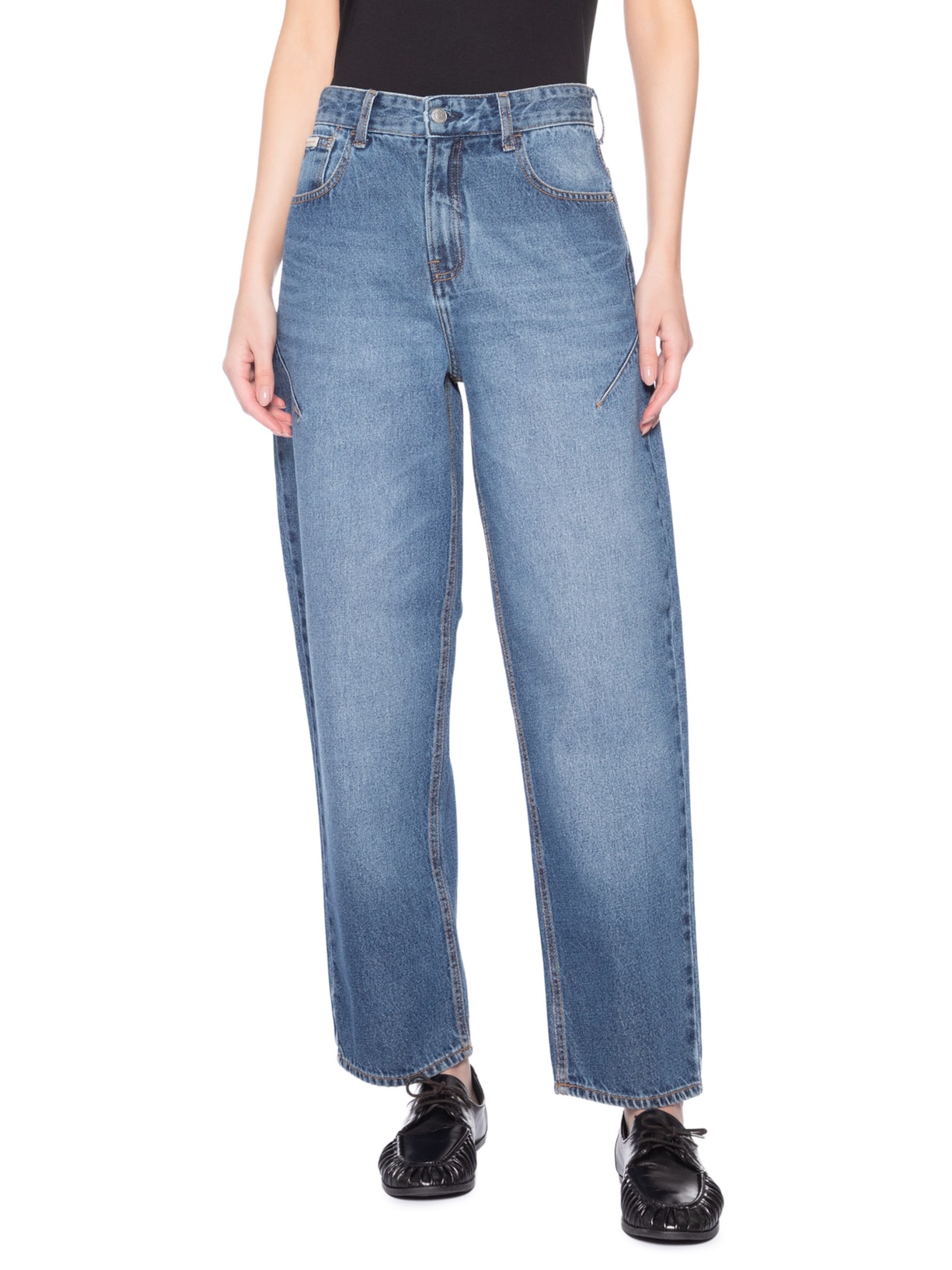 Calça Jeans Feminina Barrel Pences – Azul Calvin Klein Jeans