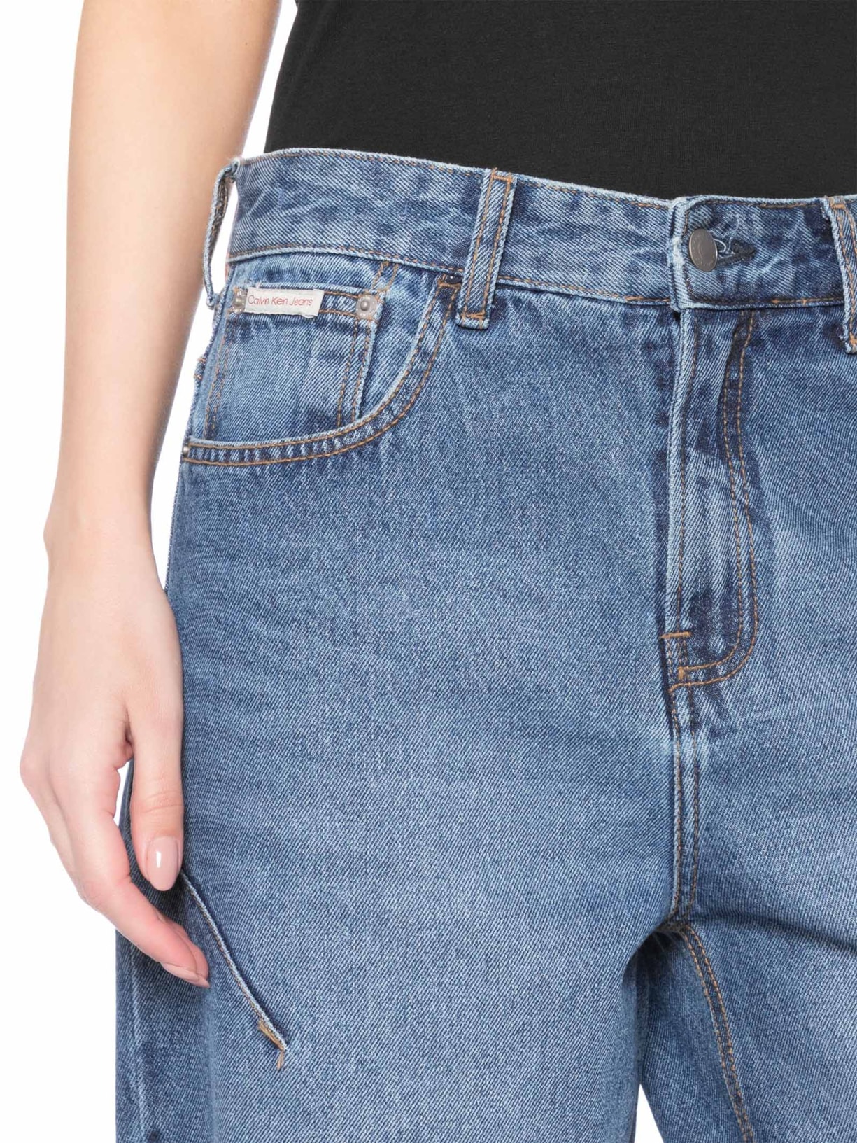 Calça Jeans Feminina Barrel Pences – Azul Calvin Klein Jeans