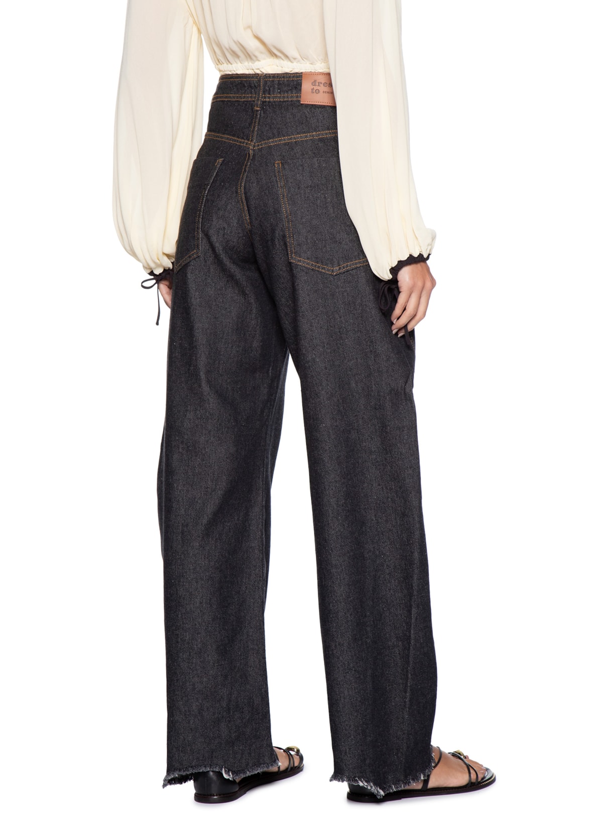 Calça Jeans Feminina Barrel Preto Dress To