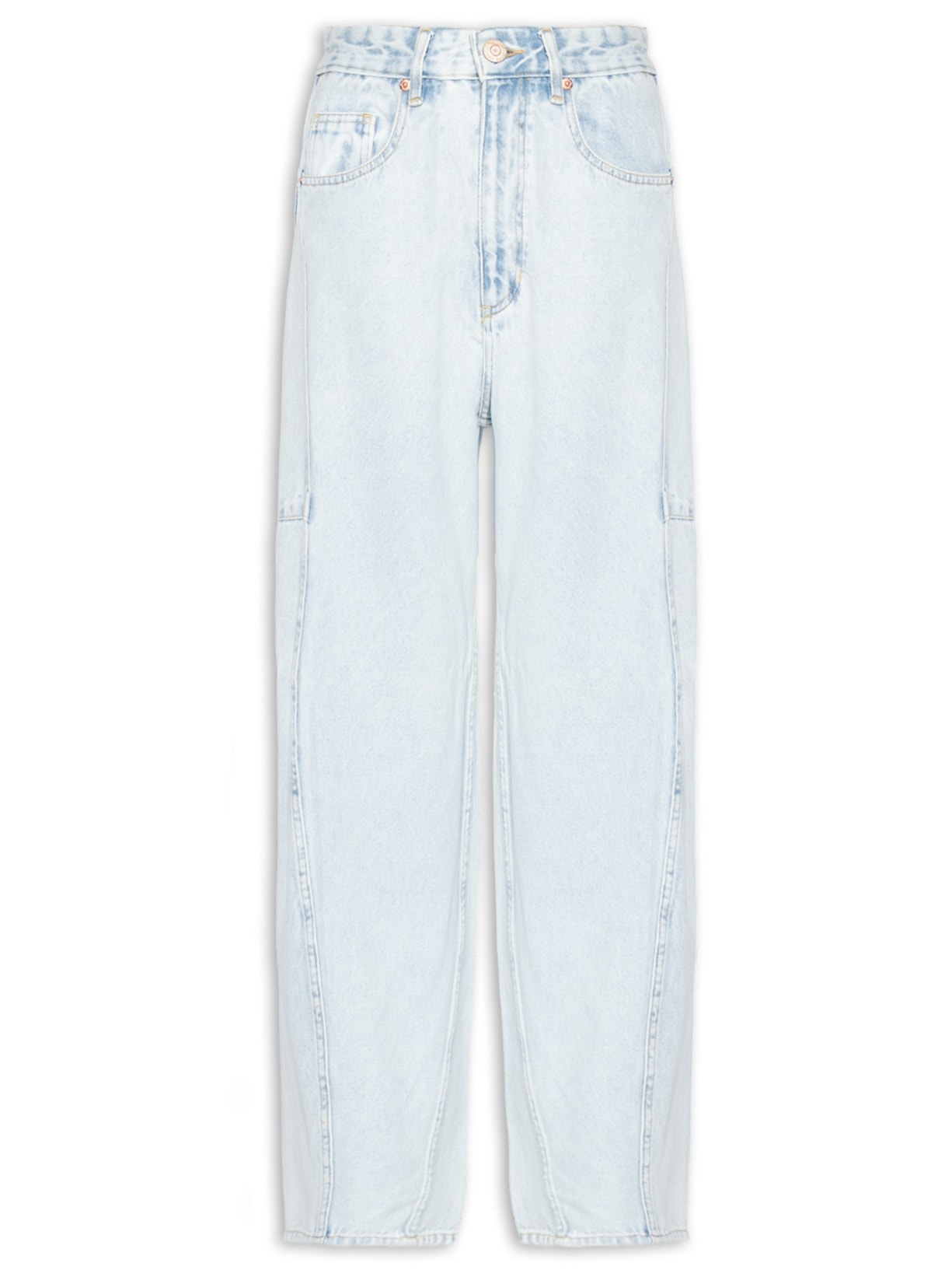 Calça Jeans Feminina Barrel Recorte Azul Animale Jeans