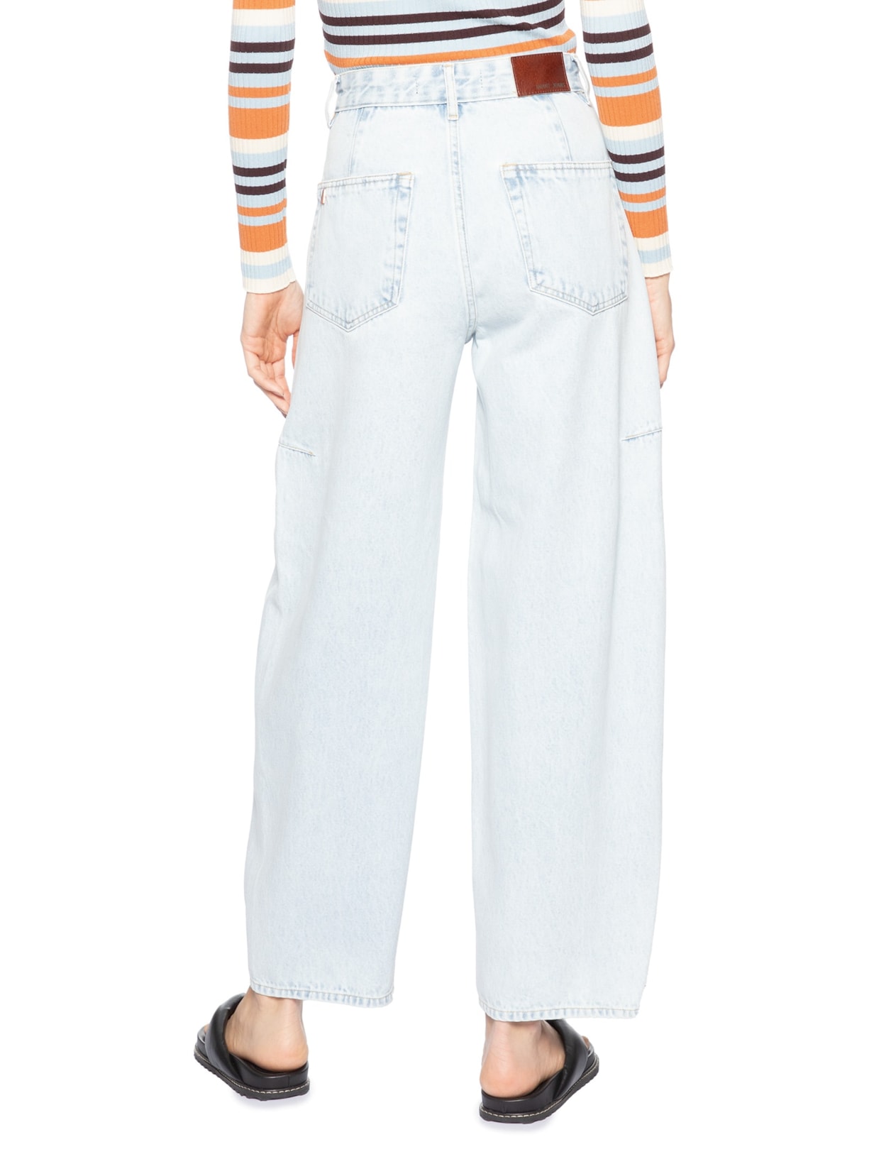Calça Jeans Feminina Barrel Recorte Azul Animale Jeans