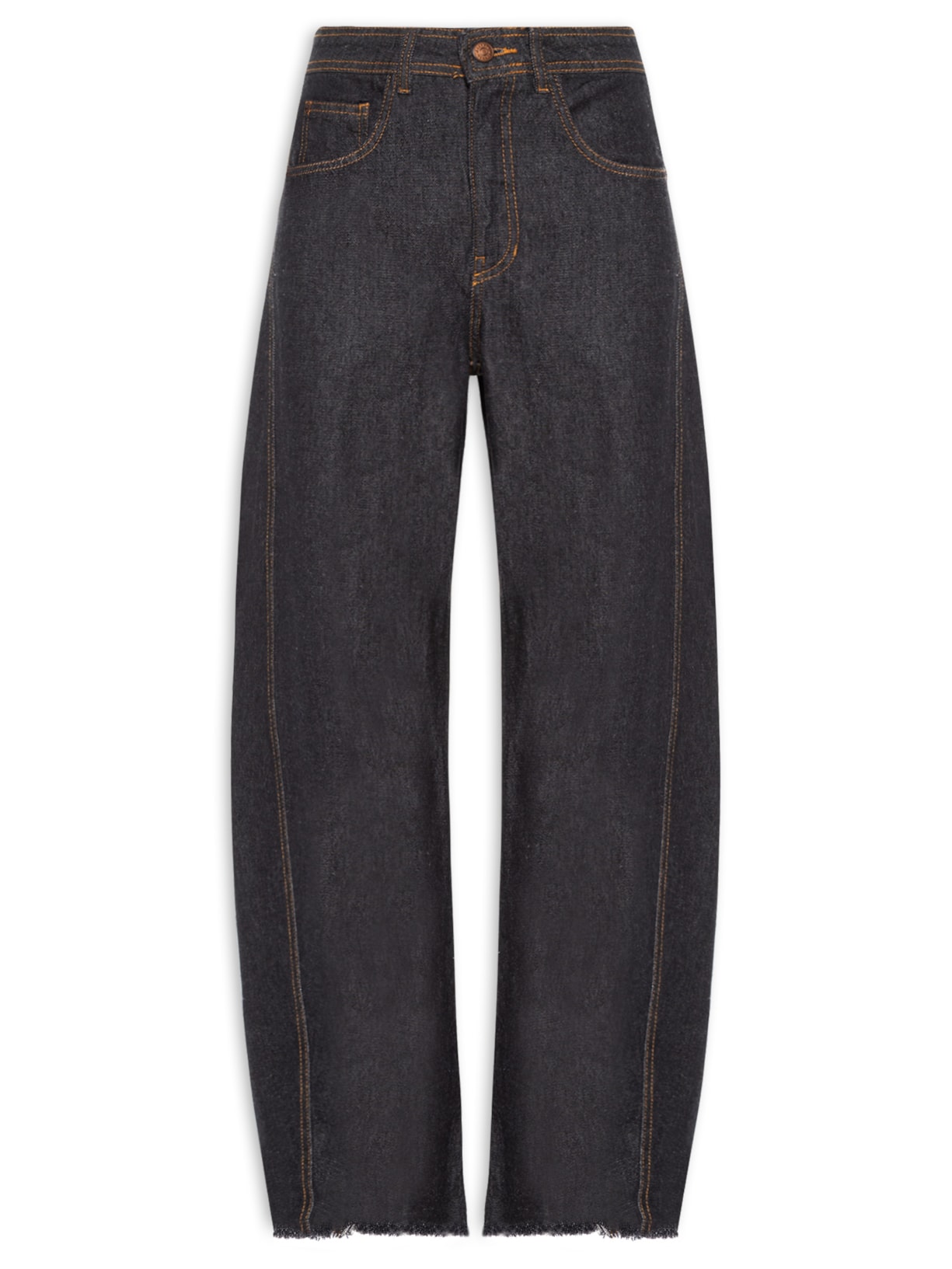 Calça Jeans Feminina Barrel – Preto