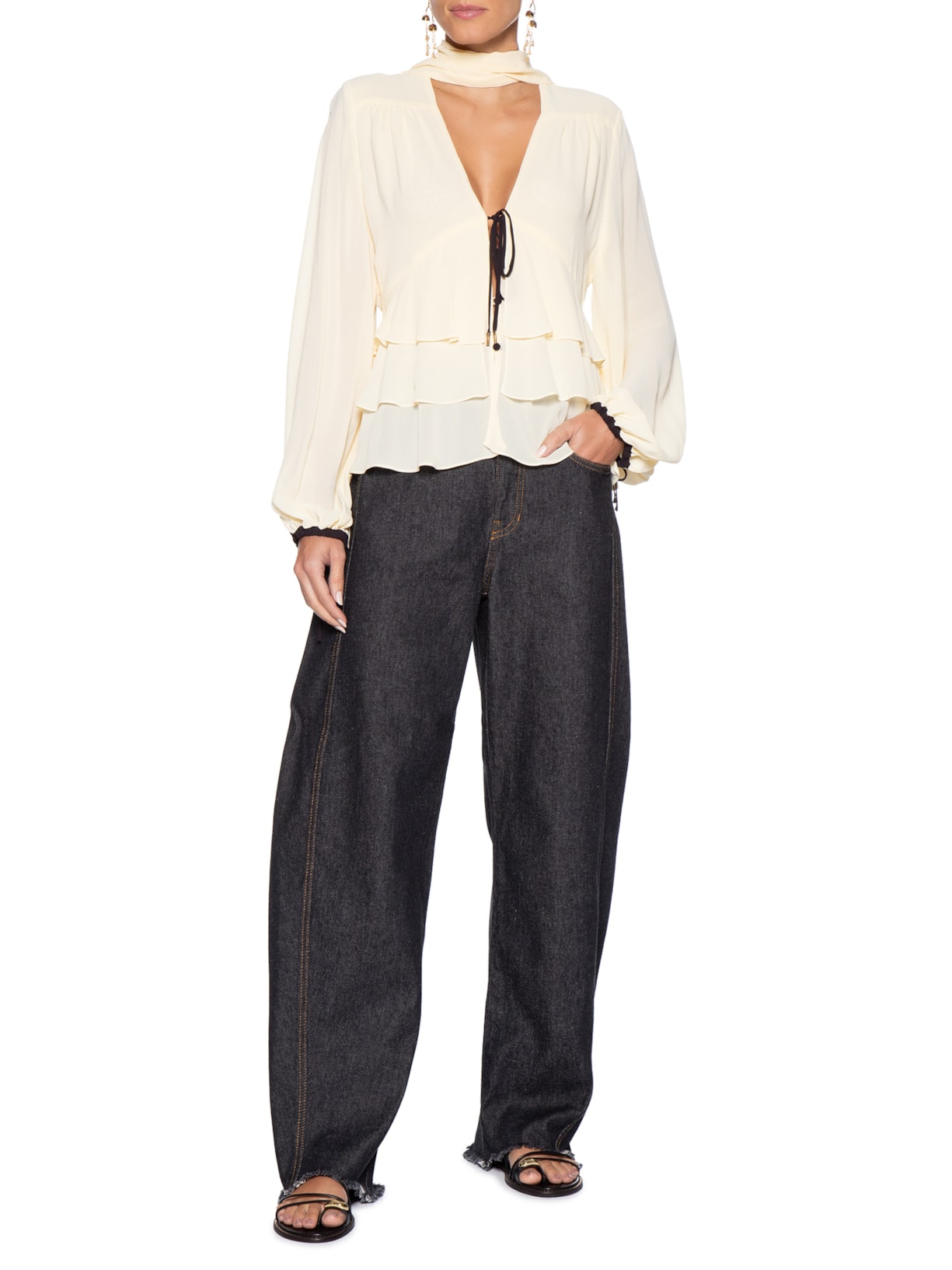 Calça Jeans Feminina Barrel – Preto Dress To