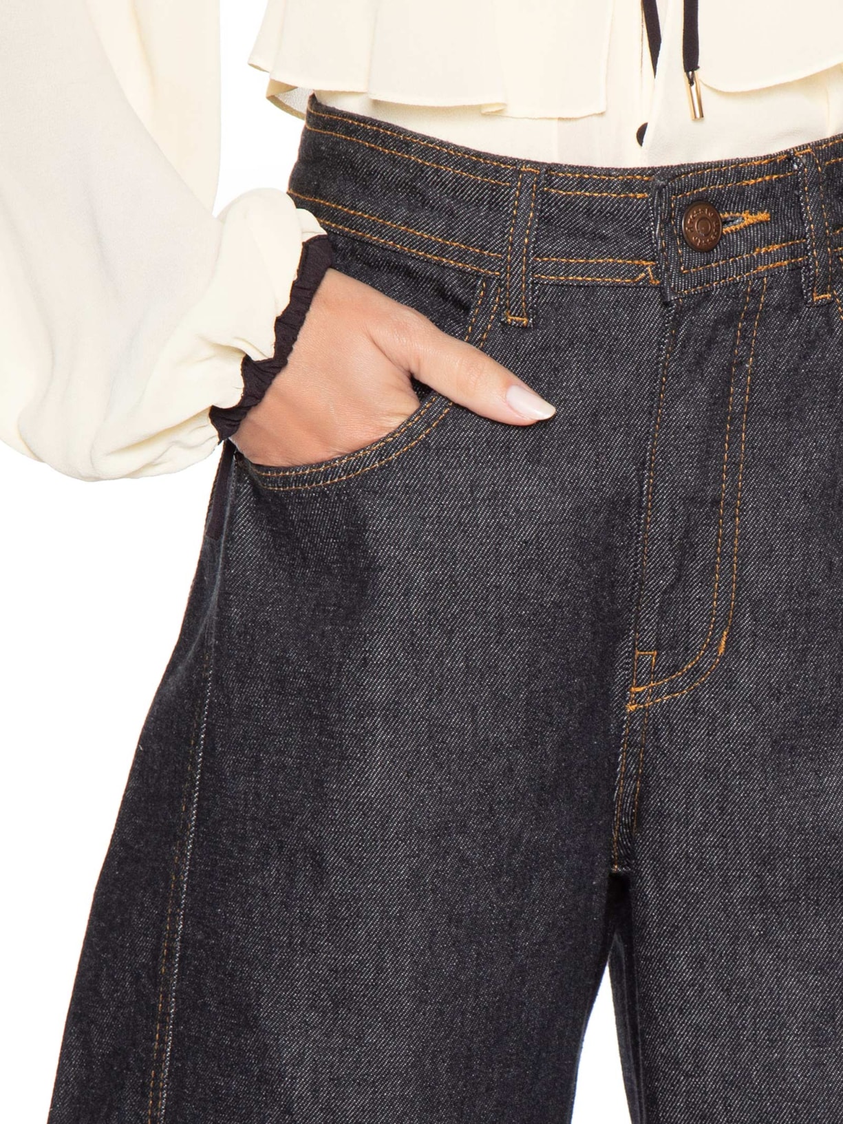 Calça Jeans Feminina Barrel – Preto Dress To