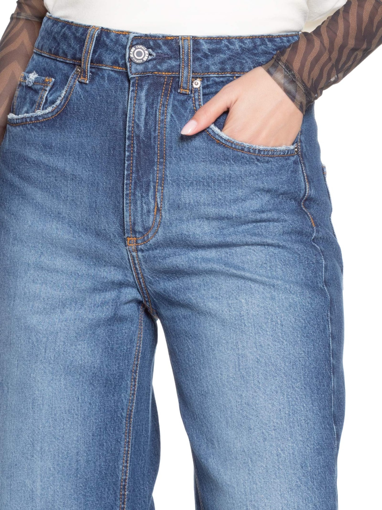 Calça Jeans Feminina Boot 90s Luque Azul Animale Jeans
