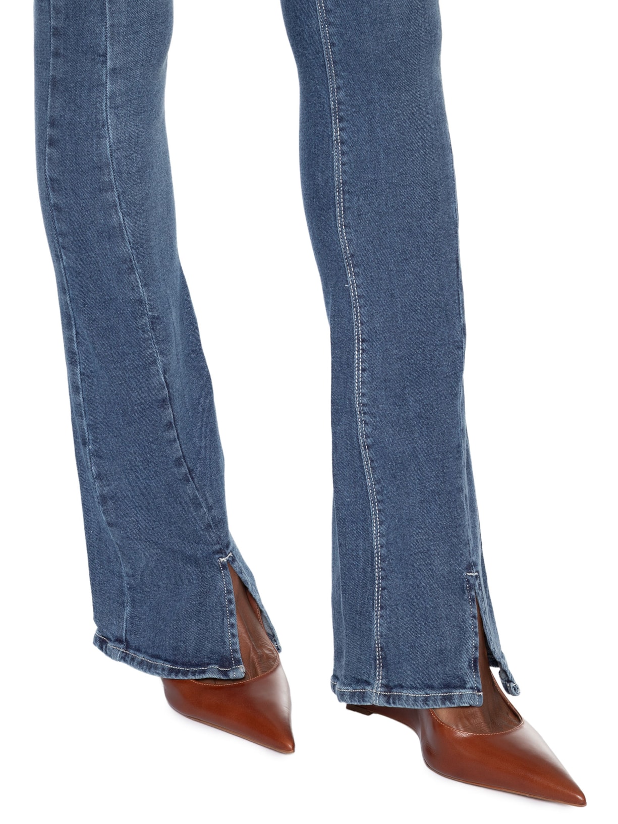 Calça Jeans Feminina Boot Basic Midi Fenda Azul Animale