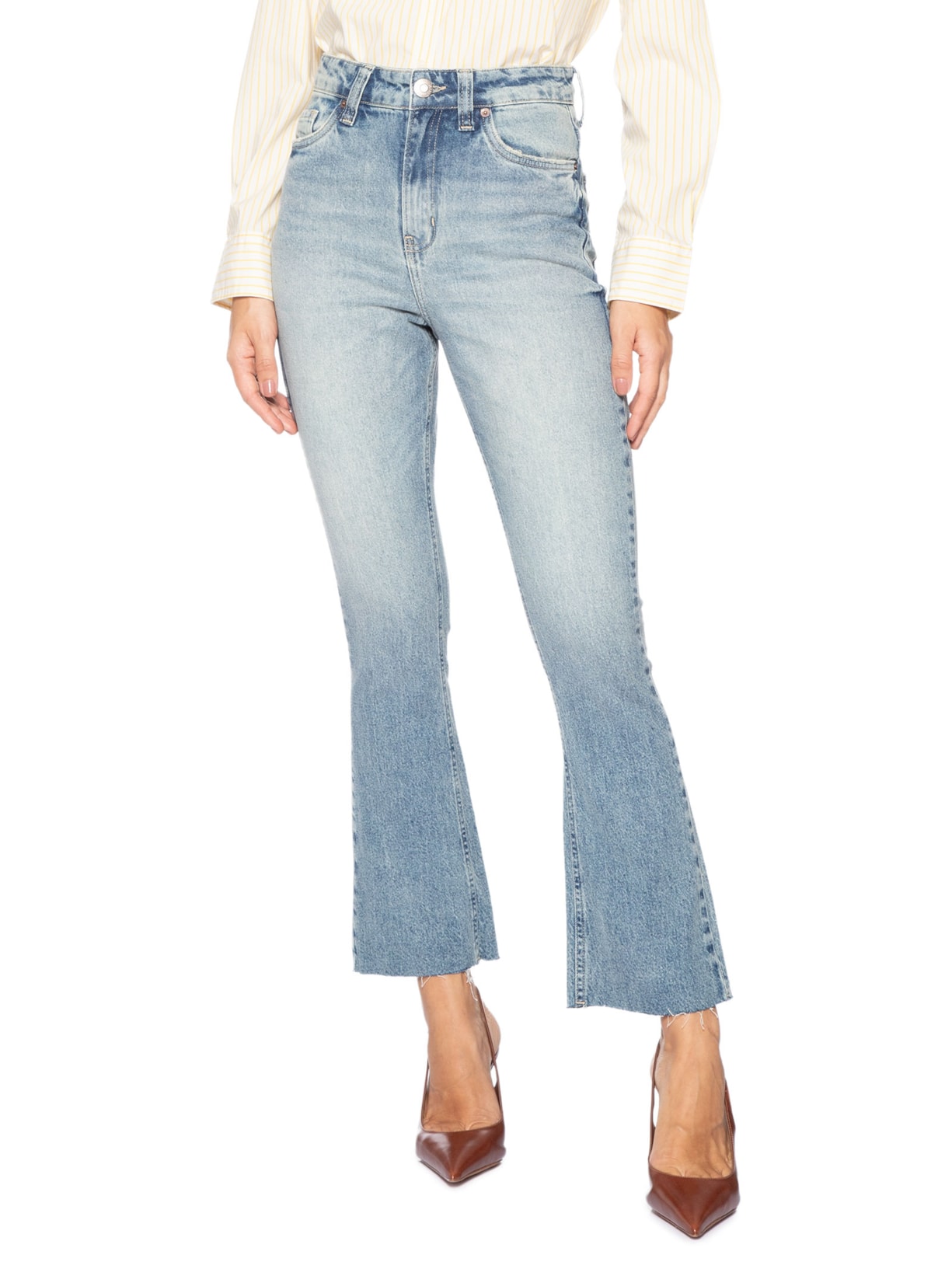 Calça Jeans Feminina Boot Cropped Azul Animale Jeans