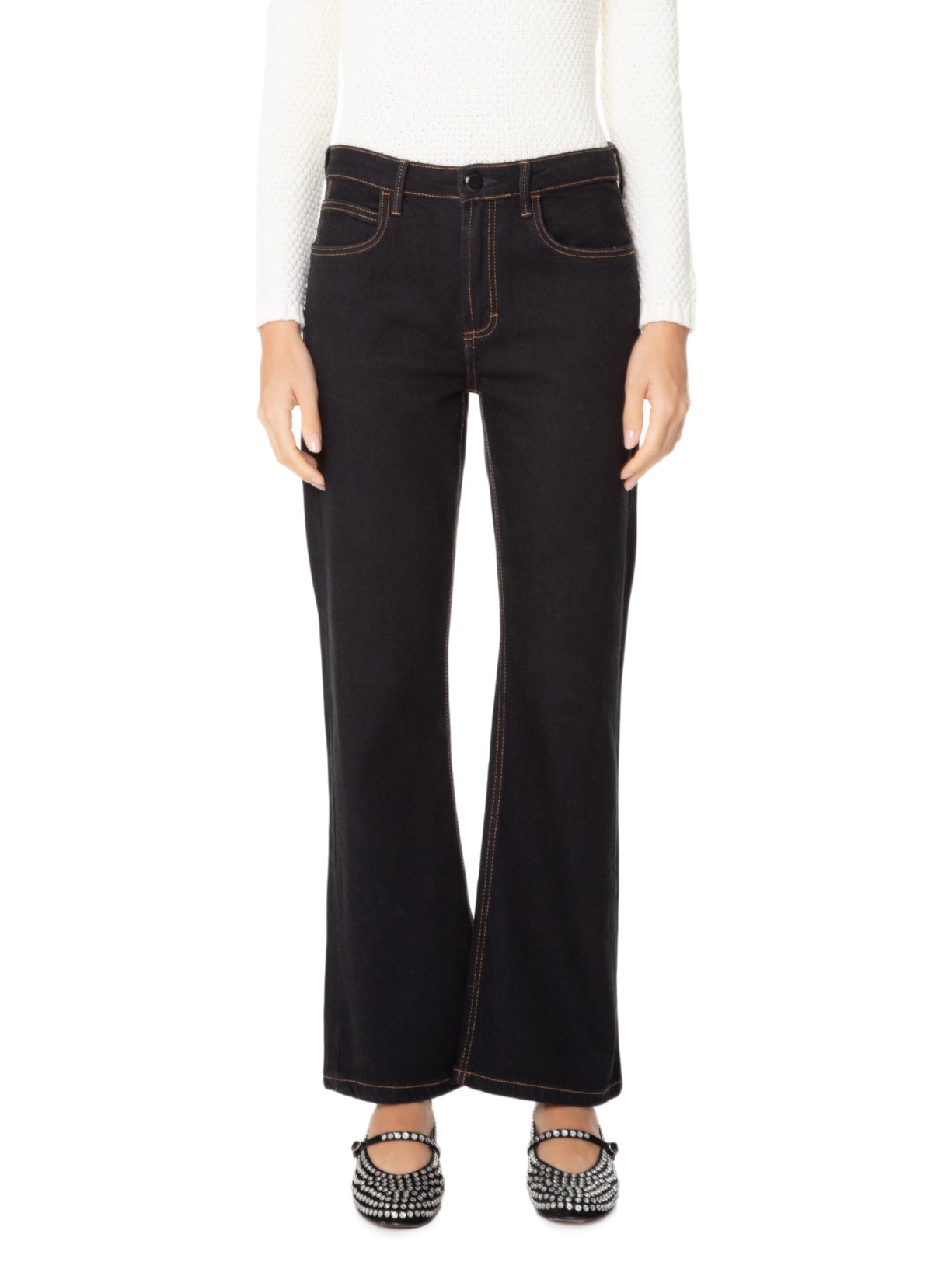 Calça Jeans Feminina Boot Vintage Preto Animale