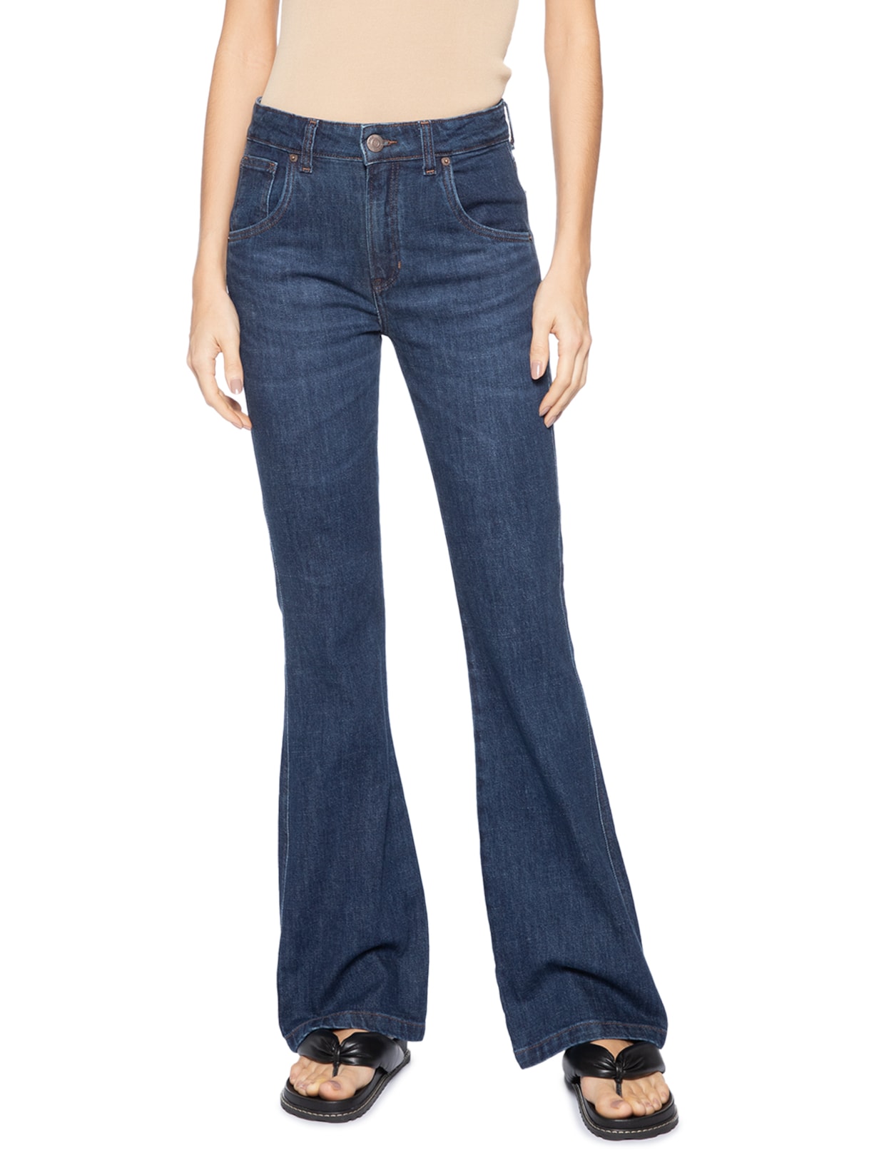Calça Jeans Feminina Bootcut Nova York New Basic Azul Animale Jeans