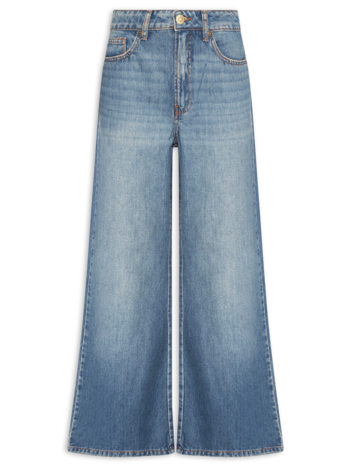Calça Jeans Feminina Boyfriend Com Used Azul Maria Filó