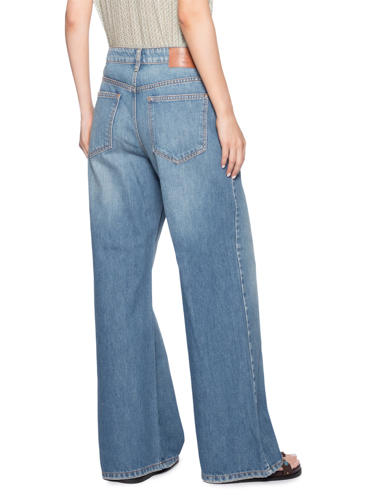 Calça Jeans Feminina Boyfriend Com Used Azul Maria Filó