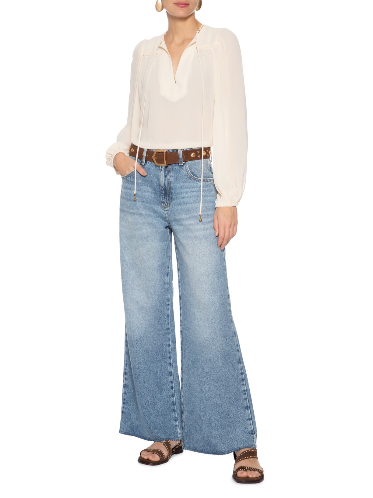 Calça Jeans Feminina Boyfriend Vintage Azul Maria Filó