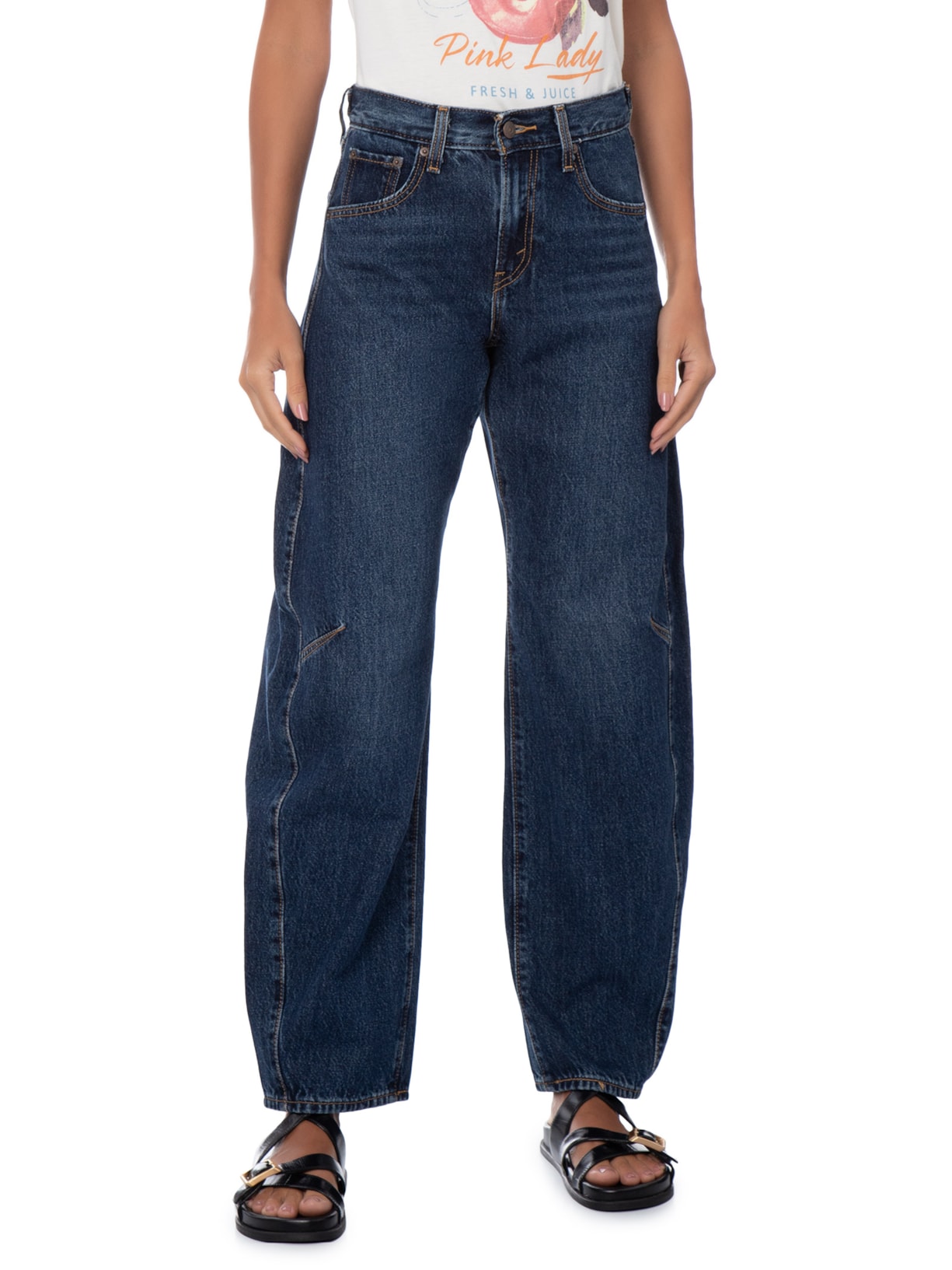 Calça Jeans Feminina Cinch Barrel – Azul Levi's