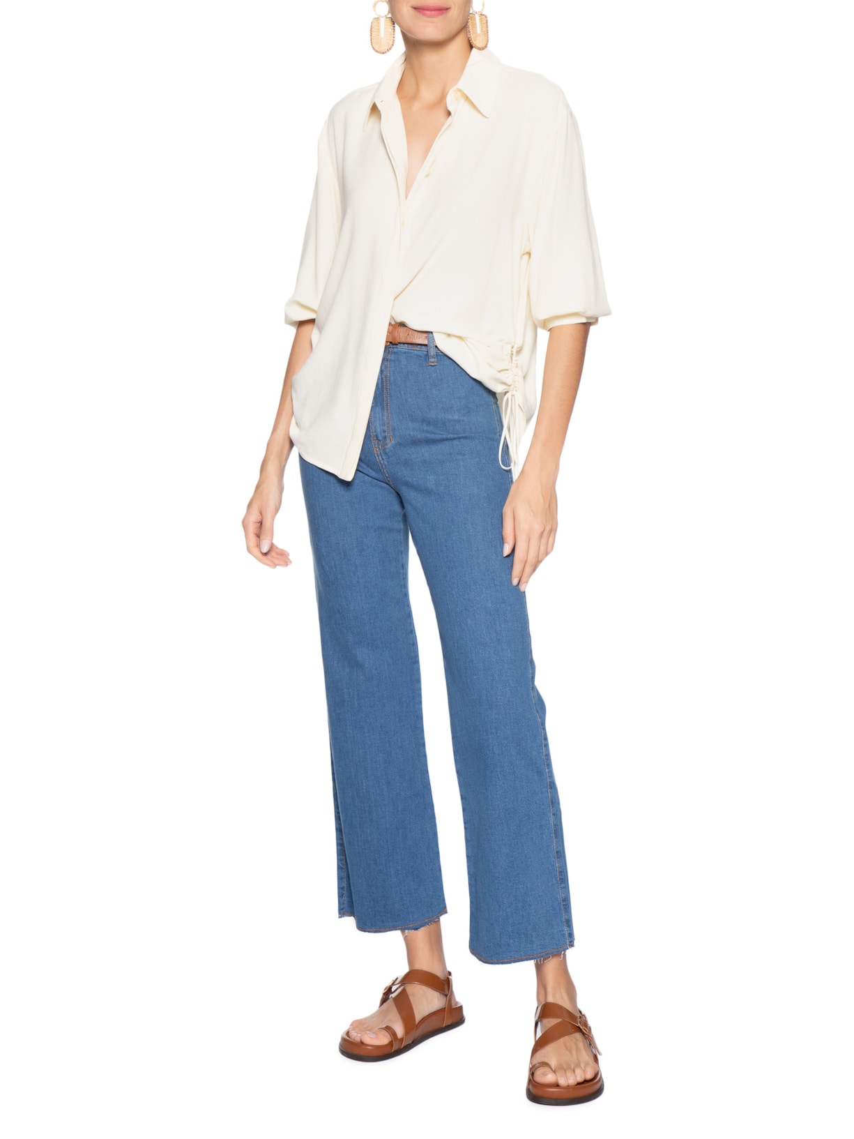 Calça Jeans Feminina Cropped Azul Dress To