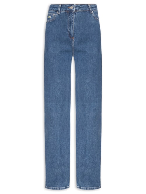 Calça Jeans Feminina De Cintura Alta Com Caimento Reto - Azul